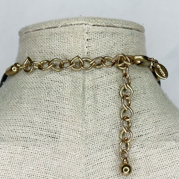 Chicos Orange Gold Tone Beaded Cord Studded Boho Pendant Necklace ✨ - Picture 5 of 8